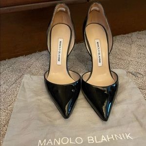 Manolo Blahnik Tayler Patent Heels Sz 37.5